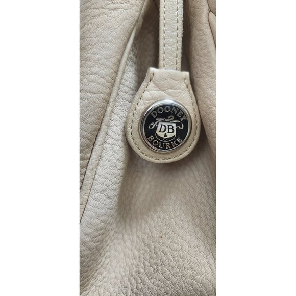 Dooney & Bourke Pebble Leather Satchel Tote Bag Cream Ivory Shoulder Purse - Picture 5 of 16